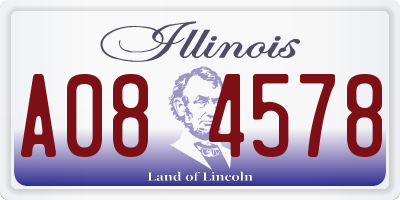 IL license plate A084578