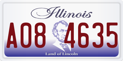 IL license plate A084635