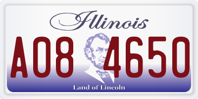 IL license plate A084650