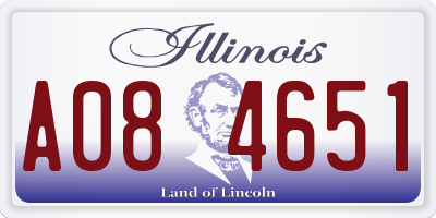 IL license plate A084651
