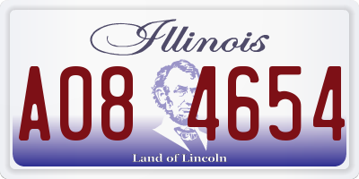 IL license plate A084654