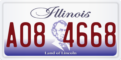 IL license plate A084668