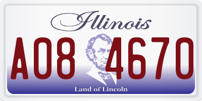 IL license plate A084670