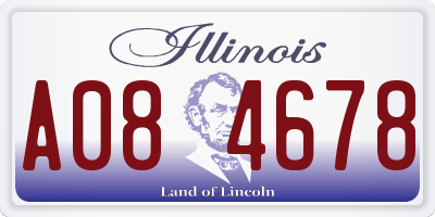IL license plate A084678
