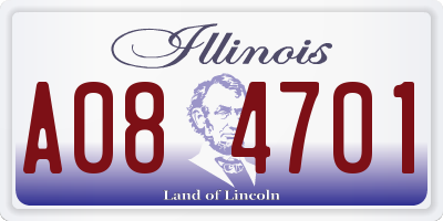 IL license plate A084701