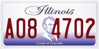 IL license plate A084702