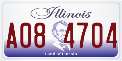 IL license plate A084704