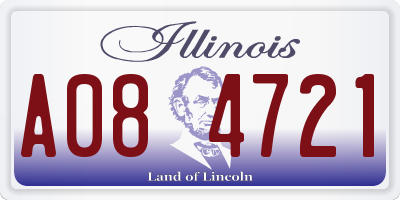 IL license plate A084721