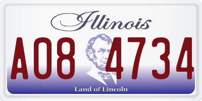 IL license plate A084734