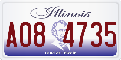IL license plate A084735