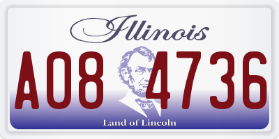 IL license plate A084736