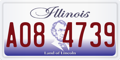 IL license plate A084739
