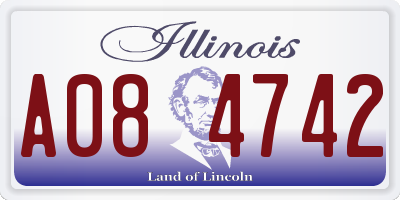 IL license plate A084742