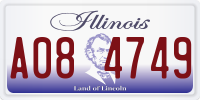 IL license plate A084749