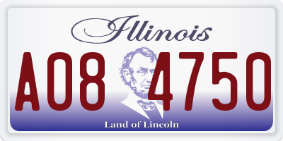 IL license plate A084750