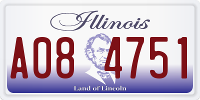 IL license plate A084751