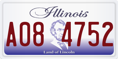 IL license plate A084752
