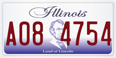 IL license plate A084754