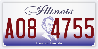 IL license plate A084755