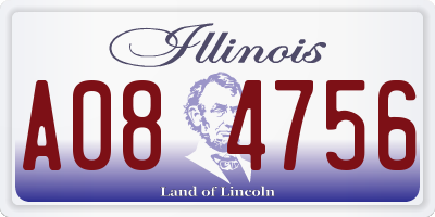 IL license plate A084756