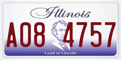 IL license plate A084757
