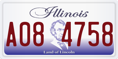 IL license plate A084758