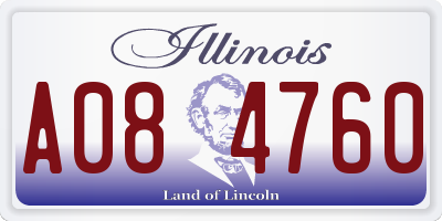 IL license plate A084760