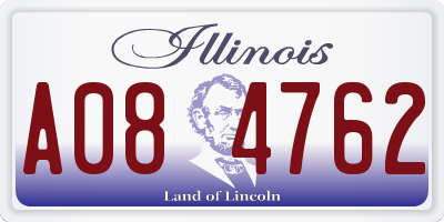 IL license plate A084762