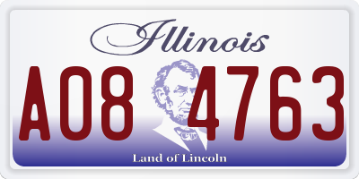 IL license plate A084763