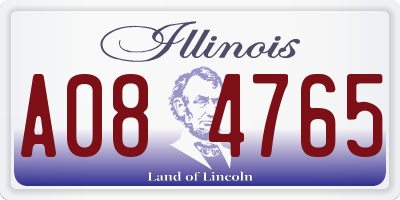 IL license plate A084765