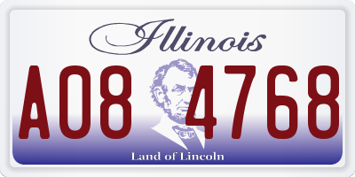 IL license plate A084768