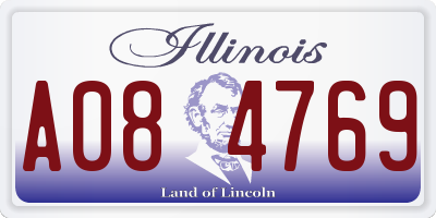 IL license plate A084769