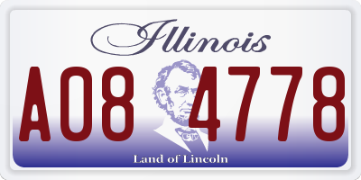 IL license plate A084778
