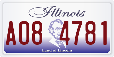IL license plate A084781