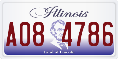 IL license plate A084786