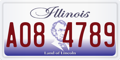 IL license plate A084789