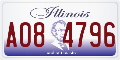 IL license plate A084796