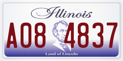 IL license plate A084837