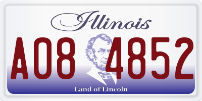 IL license plate A084852