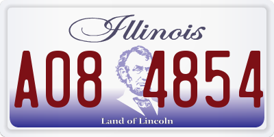 IL license plate A084854