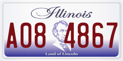 IL license plate A084867