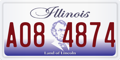IL license plate A084874