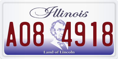 IL license plate A084918