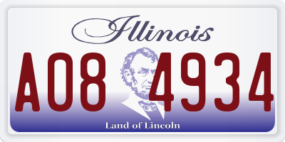 IL license plate A084934