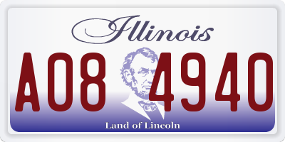 IL license plate A084940