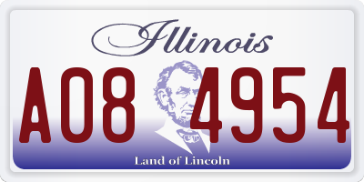 IL license plate A084954