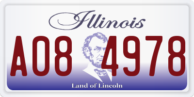IL license plate A084978