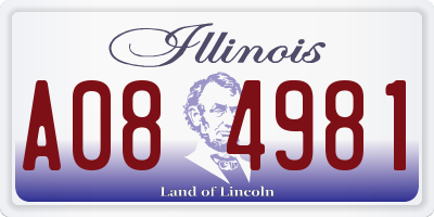 IL license plate A084981