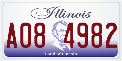 IL license plate A084982
