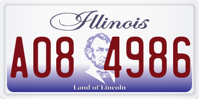 IL license plate A084986